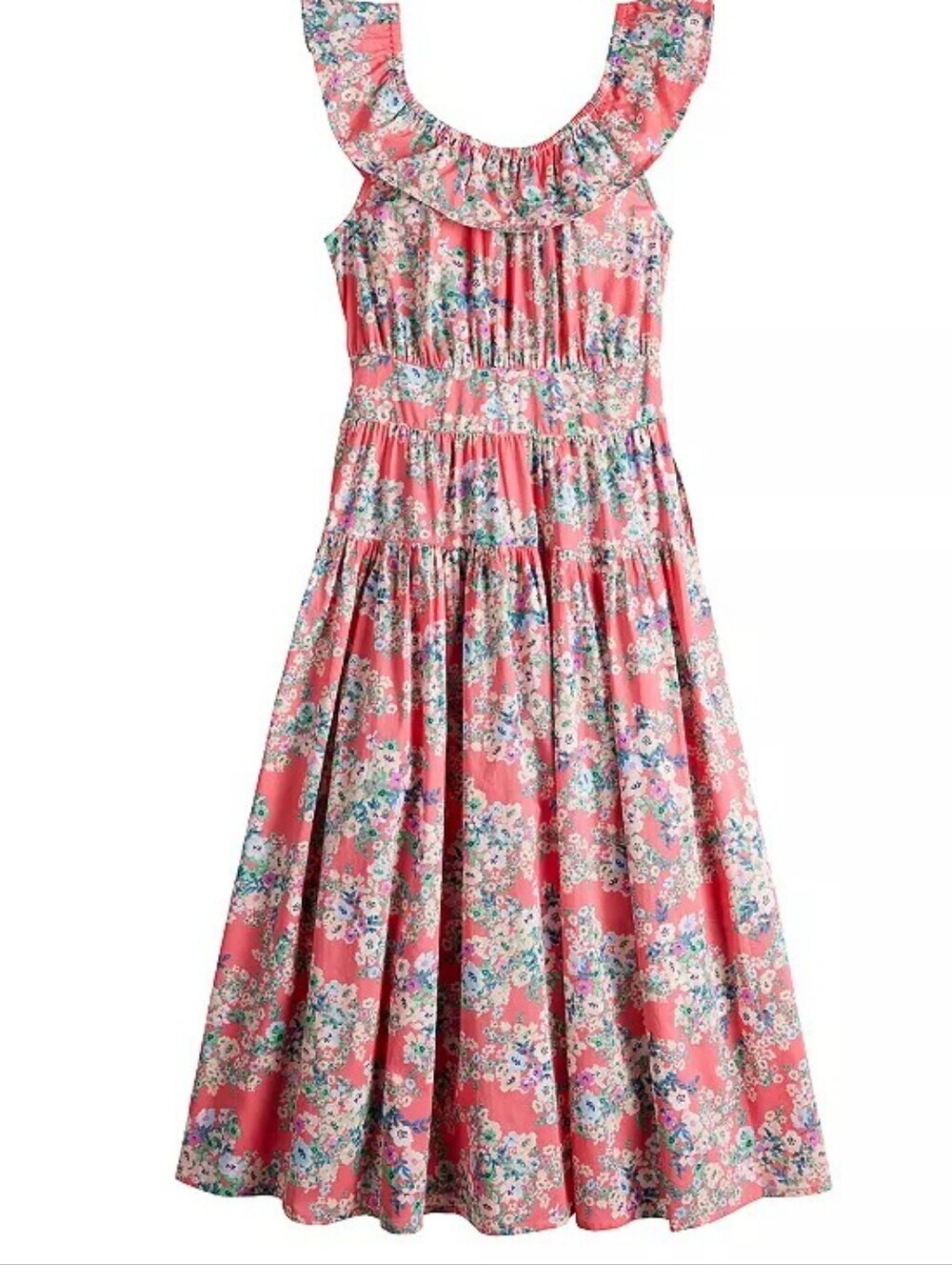LAUREN CONRAD RED/PINK RUFFLE DRESS - Picture 4 of 8